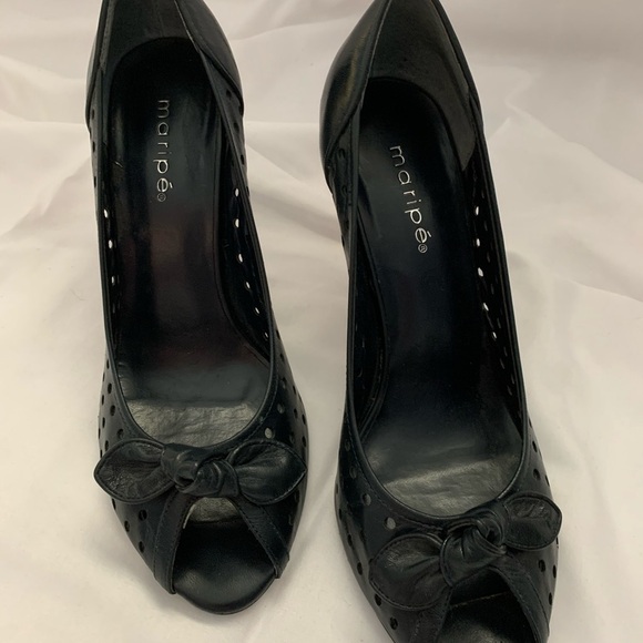 Maripe Dark Blue Stiletto Heels - Picture 2 of 8